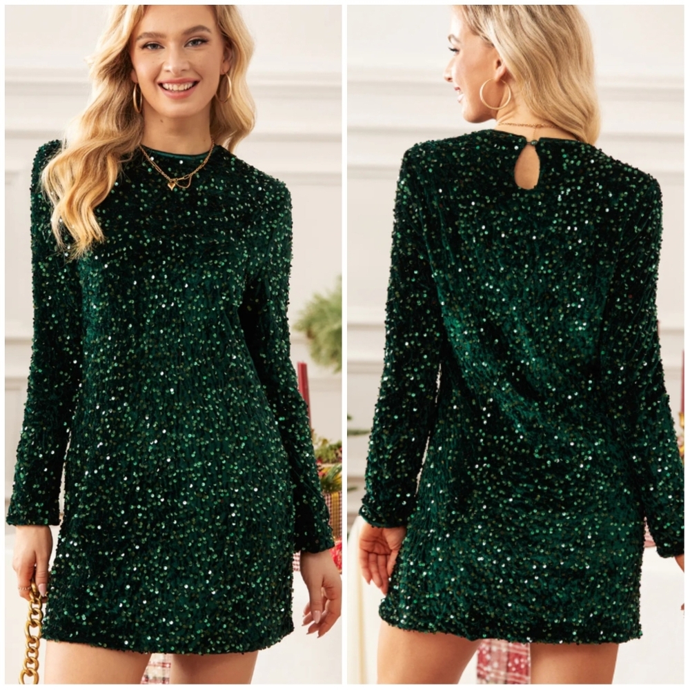 Cupshe Green Sequin Mini Dress